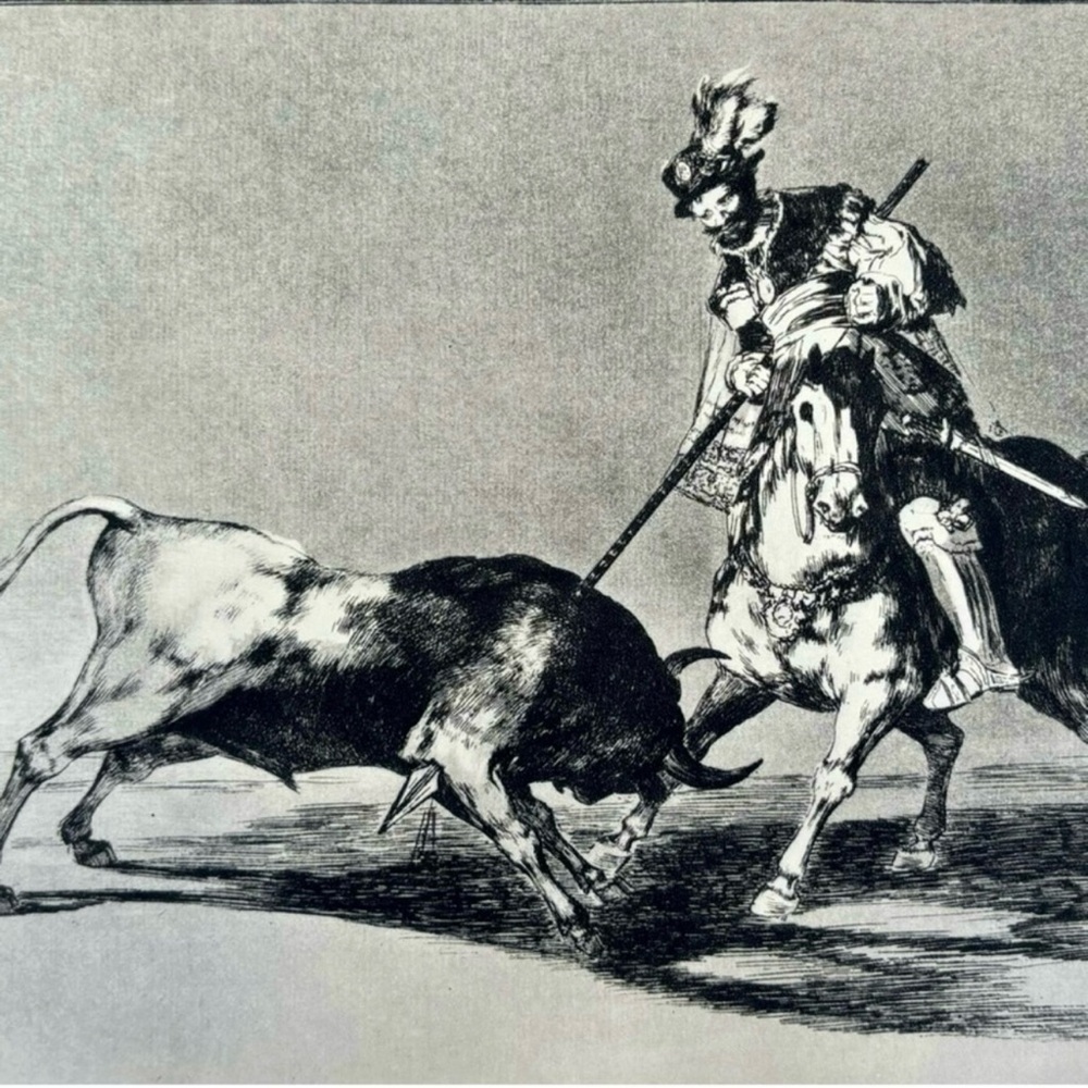 Rodrigo de Vivar, Cid Champion Original Antique Vintage Fine Art GOYA 1960 Print